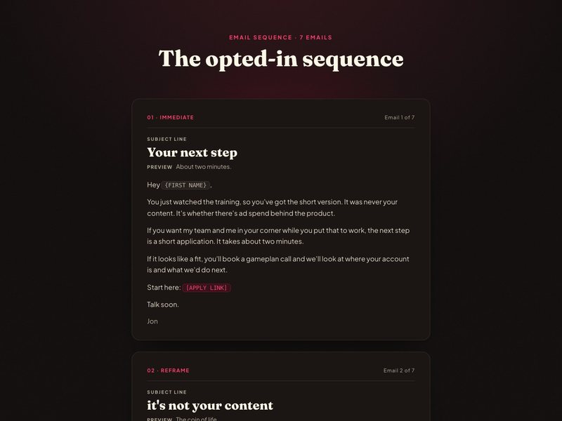 Opted-in sequence preview