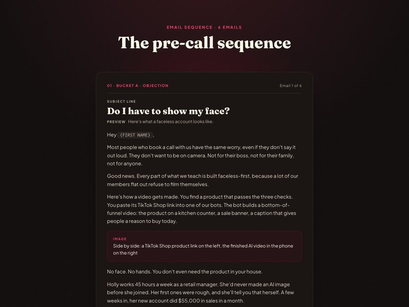 Pre-call sequence preview