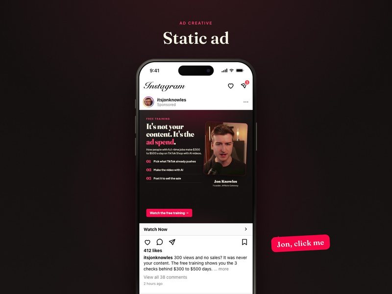 Static ad preview